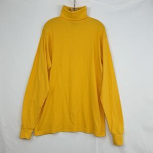 Medalist Made in USA Yellow Cotton Turtleneck Shirt Medium Vintage 90s